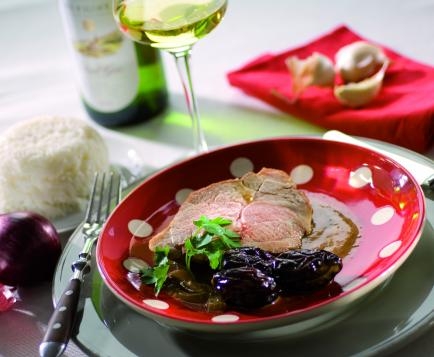 Pork roast with prunes